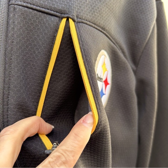 Pittsburgh Steelers NFL Men’s Black Hooded Fleece Jacket w Logo | Size Large - Picture 6 of 13
